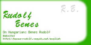 rudolf benes business card